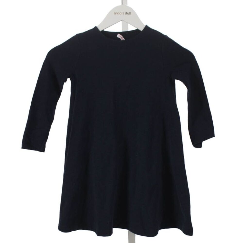 Il Gufo Girls Cotton Long Sleeve A-Line Dress Blue Size 6